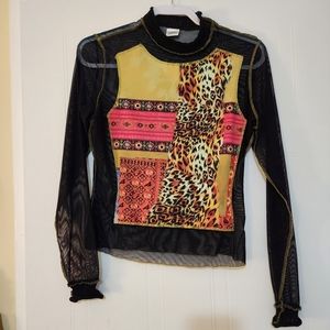 Vintage 90s sheer/mesh Love Amour top